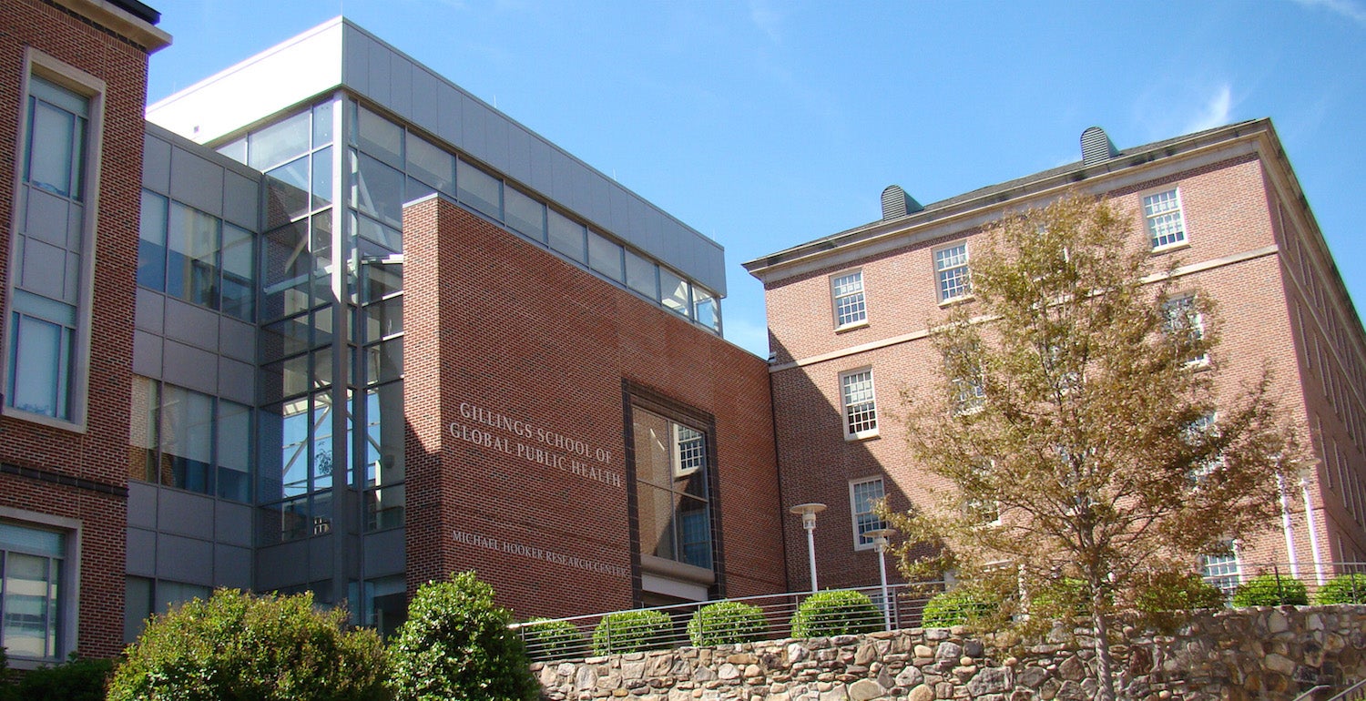 front of building: UNC Gillings School of Global Public Health