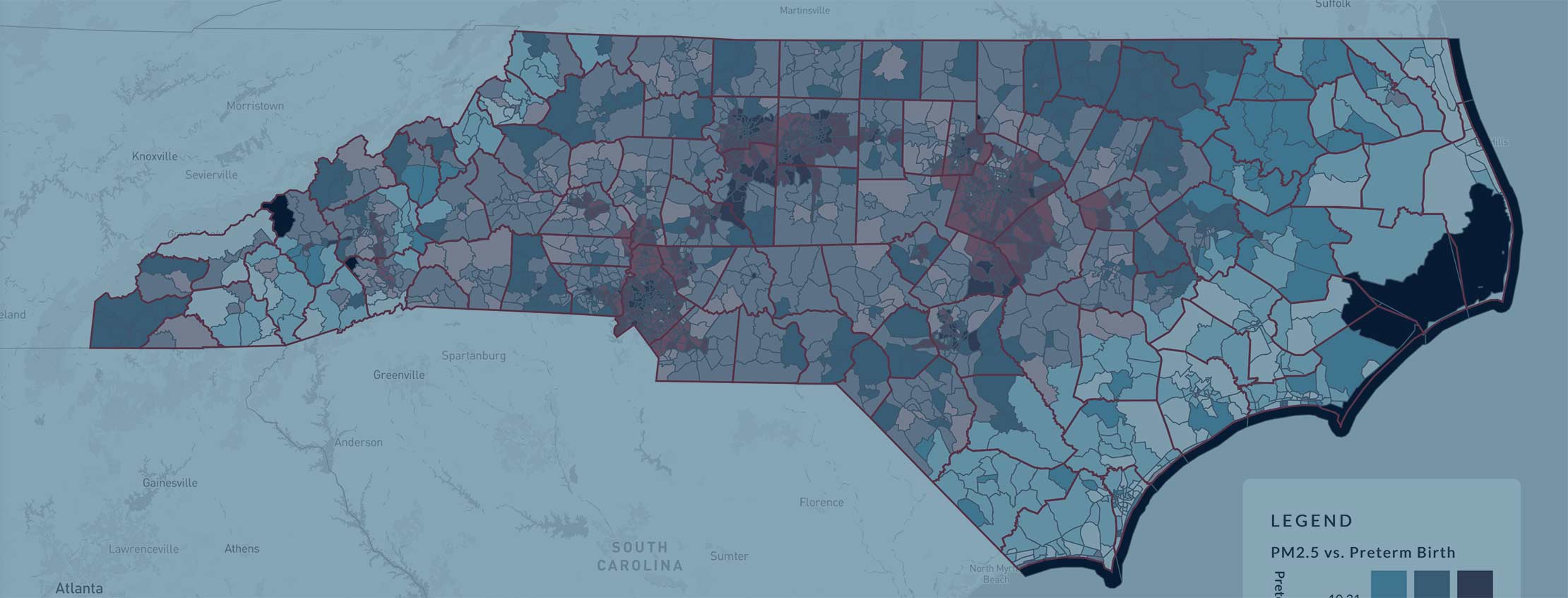 screenshot of the map application